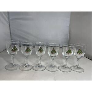 Sabine “Christmas Tree" Wine Juice Glass Holds 4 Ounces Small RARE